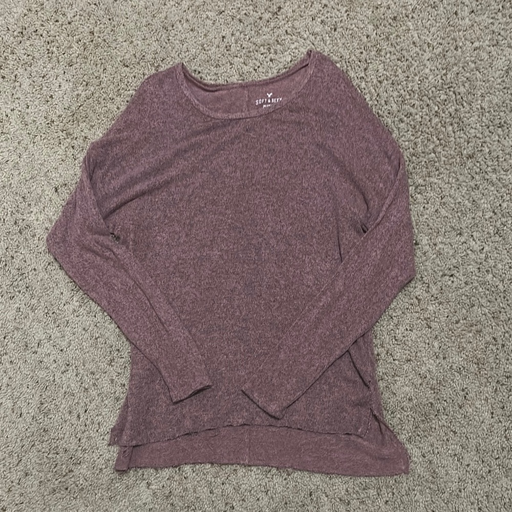 American Eagle Mauve Long Sleeve Top